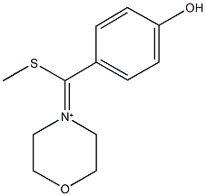 4-[(4-hydroxyphenyl)(methylsulfanyl)methylene]morpholin-4-ium 结构式