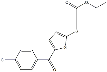 ethyl 2-{[5-(4-chlorobenzoyl)-2-thienyl]sulfanyl}-2-methylpropanoate,70060-31-0,结构式