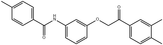 N-{3-[2-(3,4-dimethylphenyl)-2-oxoethoxy]phenyl}-4-methylbenzamide 化学構造式