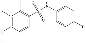 N-(4-fluorophenyl)-4-methoxy-2,3-dimethylbenzenesulfonamide 化学構造式