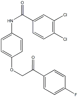 3,4-dichloro-N-{4-[2-(4-fluorophenyl)-2-oxoethoxy]phenyl}benzamide Struktur