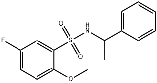 5-fluoro-2-methoxy-N-(1-phenylethyl)benzenesulfonamide 结构式