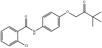 2-chloro-N-[4-(3,3-dimethyl-2-oxobutoxy)phenyl]benzamide Structure