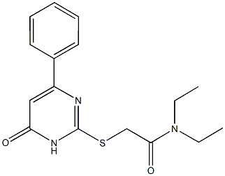 N,N-diethyl-2-[(6-oxo-4-phenyl-1,6-dihydro-2-pyrimidinyl)sulfanyl]acetamide Structure