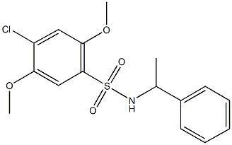 4-chloro-2,5-dimethoxy-N-(1-phenylethyl)benzenesulfonamide Structure