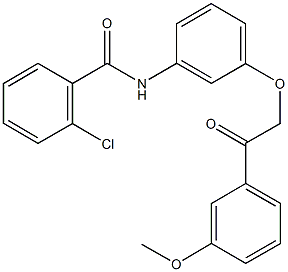 2-chloro-N-{3-[2-(3-methoxyphenyl)-2-oxoethoxy]phenyl}benzamide Struktur