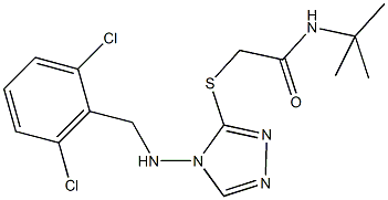 N-(tert-butyl)-2-({4-[(2,6-dichlorobenzyl)amino]-4H-1,2,4-triazol-3-yl}sulfanyl)acetamide 化学構造式