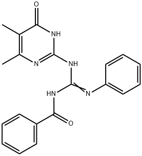 N''-benzoyl-N-(5,6-dimethyl-4-oxo-1,4-dihydro-2-pyrimidinyl)-N'-phenylguanidine Structure
