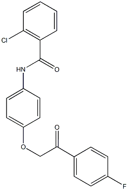 2-chloro-N-{4-[2-(4-fluorophenyl)-2-oxoethoxy]phenyl}benzamide 化学構造式