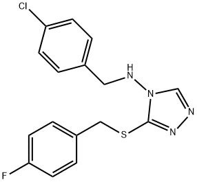 N-(4-chlorobenzyl)-N-{3-[(4-fluorobenzyl)sulfanyl]-4H-1,2,4-triazol-4-yl}amine 结构式