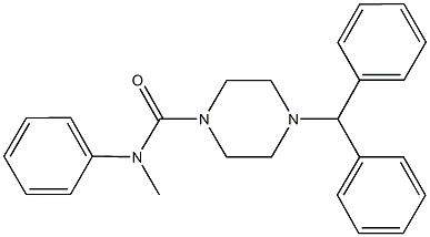 4-benzhydryl-N-methyl-N-phenyl-1-piperazinecarboxamide Structure