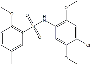 N-(4-chloro-2,5-dimethoxyphenyl)-2-methoxy-5-methylbenzenesulfonamide 结构式