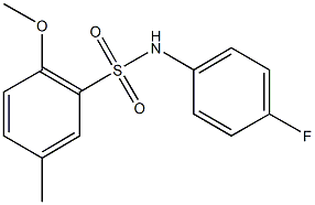 N-(4-fluorophenyl)-2-methoxy-5-methylbenzenesulfonamide Struktur