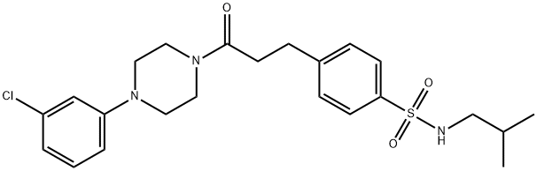 4-{3-[4-(3-chlorophenyl)-1-piperazinyl]-3-oxopropyl}-N-isobutylbenzenesulfonamide,701218-76-0,结构式