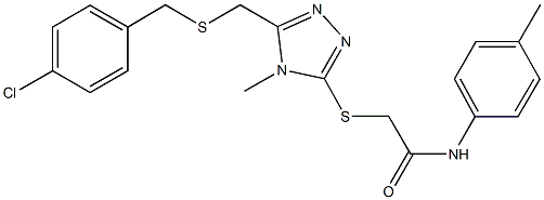 2-[(5-{[(4-chlorobenzyl)sulfanyl]methyl}-4-methyl-4H-1,2,4-triazol-3-yl)sulfanyl]-N-(4-methylphenyl)acetamide Structure