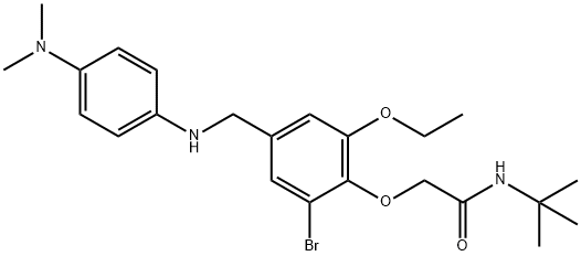 2-(2-bromo-4-{[4-(dimethylamino)anilino]methyl}-6-ethoxyphenoxy)-N-(tert-butyl)acetamide,701219-62-7,结构式