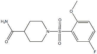 1-[(5-fluoro-2-methoxyphenyl)sulfonyl]-4-piperidinecarboxamide Struktur
