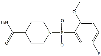 1-[(5-fluoro-2-methoxyphenyl)sulfonyl]-4-piperidinecarboxamide 结构式