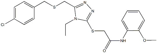 2-[(5-{[(4-chlorobenzyl)sulfanyl]methyl}-4-ethyl-4H-1,2,4-triazol-3-yl)sulfanyl]-N-(2-methoxyphenyl)acetamide,701221-26-3,结构式