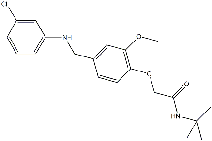 N-(tert-butyl)-2-{4-[(3-chloroanilino)methyl]-2-methoxyphenoxy}acetamide,701221-85-4,结构式