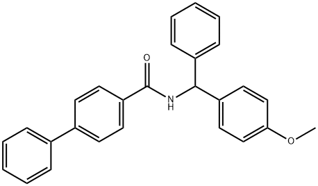 N-[(4-methoxyphenyl)(phenyl)methyl][1,1'-biphenyl]-4-carboxamide Struktur