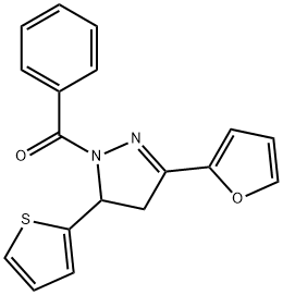 1-benzoyl-3-(2-furyl)-5-(2-thienyl)-4,5-dihydro-1H-pyrazole Struktur