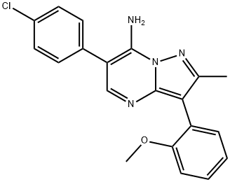 6-(4-chlorophenyl)-3-(2-methoxyphenyl)-2-methylpyrazolo[1,5-a]pyrimidin-7-ylamine Structure