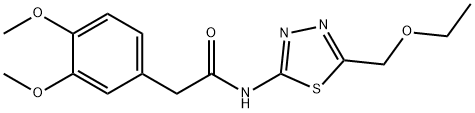 2-(3,4-dimethoxyphenyl)-N-[5-(ethoxymethyl)-1,3,4-thiadiazol-2-yl]acetamide,701227-79-4,结构式