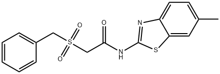 2-(benzylsulfonyl)-N-(6-methyl-1,3-benzothiazol-2-yl)acetamide,701229-07-4,结构式