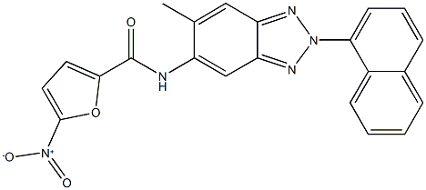 5-nitro-N-[6-methyl-2-(1-naphthyl)-2H-1,2,3-benzotriazol-5-yl]-2-furamide 结构式