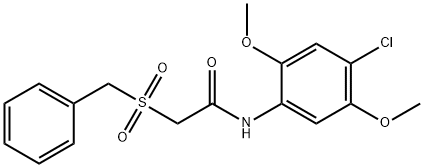 2-(benzylsulfonyl)-N-(4-chloro-2,5-dimethoxyphenyl)acetamide Struktur