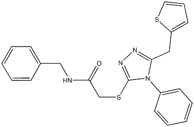 N-benzyl-2-{[4-phenyl-5-(2-thienylmethyl)-4H-1,2,4-triazol-3-yl]thio}acetamide,701244-47-5,结构式