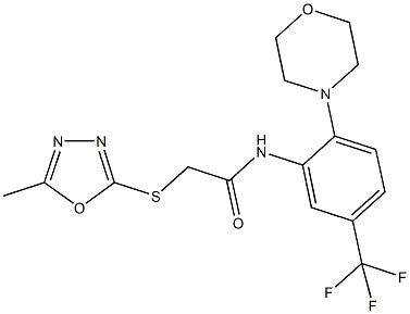 701274-18-2 2-[(5-methyl-1,3,4-oxadiazol-2-yl)sulfanyl]-N-[2-(4-morpholinyl)-5-(trifluoromethyl)phenyl]acetamide