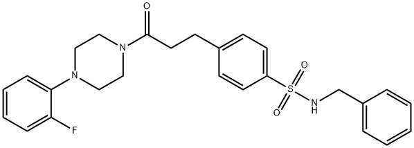 N-benzyl-4-{3-[4-(2-fluorophenyl)-1-piperazinyl]-3-oxopropyl}benzenesulfonamide Struktur