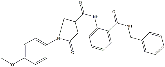 N-{2-[(benzylamino)carbonyl]phenyl}-1-(4-methoxyphenyl)-5-oxo-3-pyrrolidinecarboxamide Structure