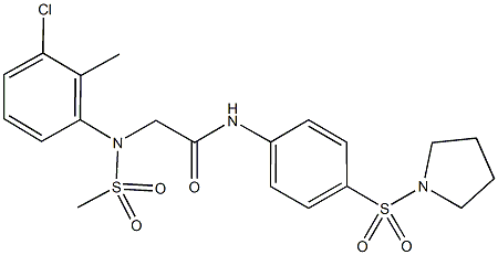 701280-09-3 2-[3-chloro-2-methyl(methylsulfonyl)anilino]-N-[4-(1-pyrrolidinylsulfonyl)phenyl]acetamide