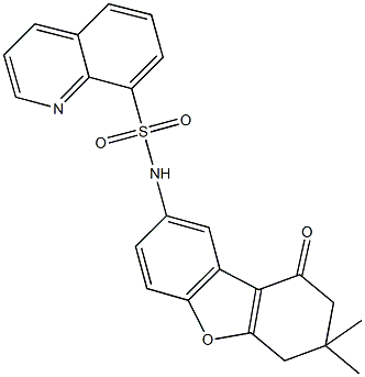 N-(7,7-dimethyl-9-oxo-6,7,8,9-tetrahydrodibenzo[b,d]furan-2-yl)-8-quinolinesulfonamide Structure