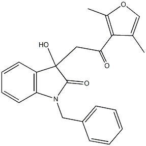 701284-01-7 1-benzyl-3-[2-(2,4-dimethyl-3-furyl)-2-oxoethyl]-3-hydroxy-1,3-dihydro-2H-indol-2-one