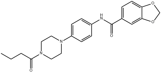 N-[4-(4-butyryl-1-piperazinyl)phenyl]-1,3-benzodioxole-5-carboxamide Structure