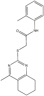 N-(2-methylphenyl)-2-[(4-methyl-5,6,7,8-tetrahydro-2-quinazolinyl)sulfanyl]acetamide Structure