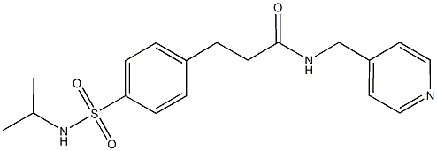 701289-03-4 3-{4-[(isopropylamino)sulfonyl]phenyl}-N-(4-pyridinylmethyl)propanamide