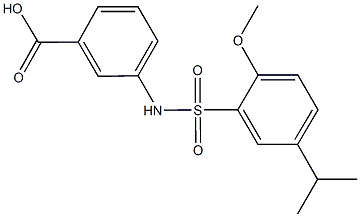 3-{[(5-isopropyl-2-methoxyphenyl)sulfonyl]amino}benzoic acid Structure