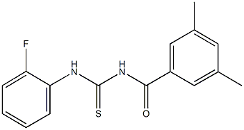 N-(3,5-dimethylbenzoyl)-N'-(2-fluorophenyl)thiourea 结构式