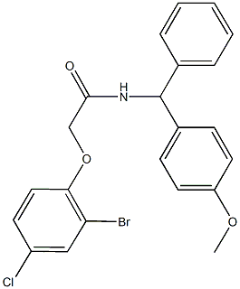 2-(2-bromo-4-chlorophenoxy)-N-[(4-methoxyphenyl)(phenyl)methyl]acetamide,701941-53-9,结构式