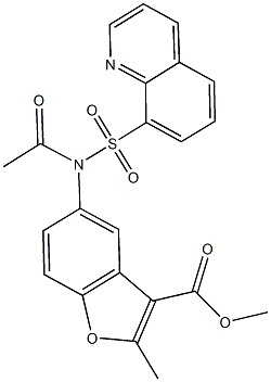 methyl 5-[acetyl(8-quinolinylsulfonyl)amino]-2-methyl-1-benzofuran-3-carboxylate,701942-30-5,结构式