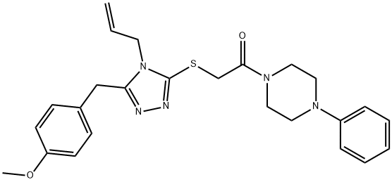 4-[(4-allyl-5-{[2-oxo-2-(4-phenyl-1-piperazinyl)ethyl]sulfanyl}-4H-1,2,4-triazol-3-yl)methyl]phenyl methyl ether Structure