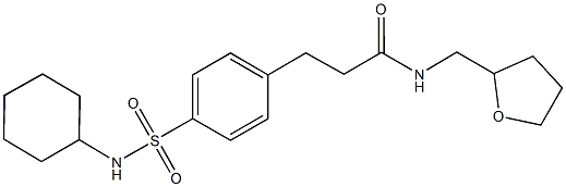 3-{4-[(cyclohexylamino)sulfonyl]phenyl}-N-(tetrahydro-2-furanylmethyl)propanamide Structure