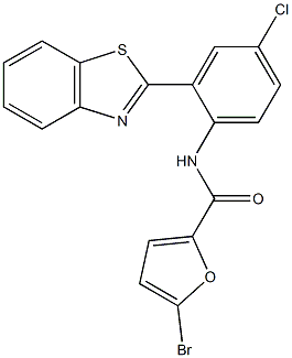N-[2-(1,3-benzothiazol-2-yl)-4-chlorophenyl]-5-bromo-2-furamide Structure