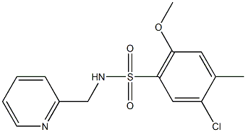 5-chloro-2-methoxy-4-methyl-N-(2-pyridinylmethyl)benzenesulfonamide 化学構造式