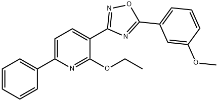 2-ethoxy-3-[5-(3-methoxyphenyl)-1,2,4-oxadiazol-3-yl]-6-phenylpyridine 化学構造式